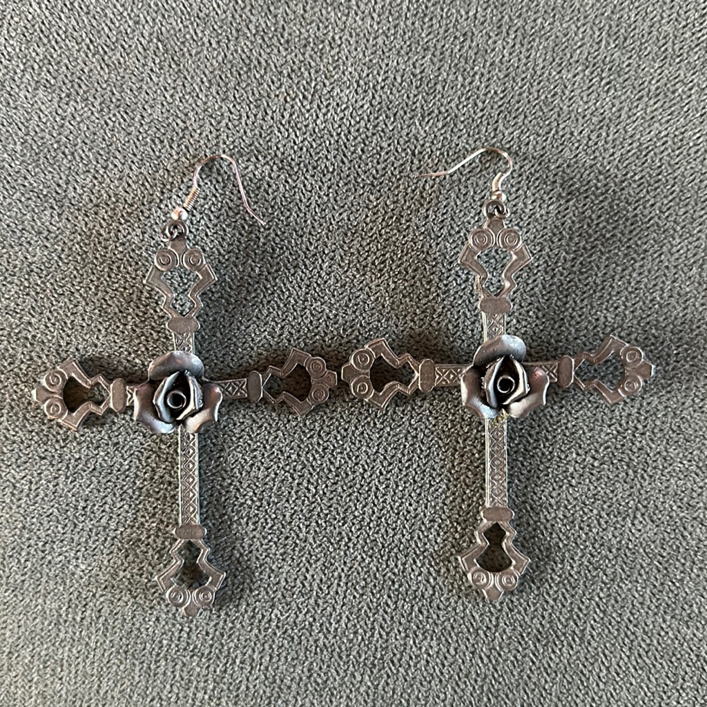 Cross/Rose Earrings